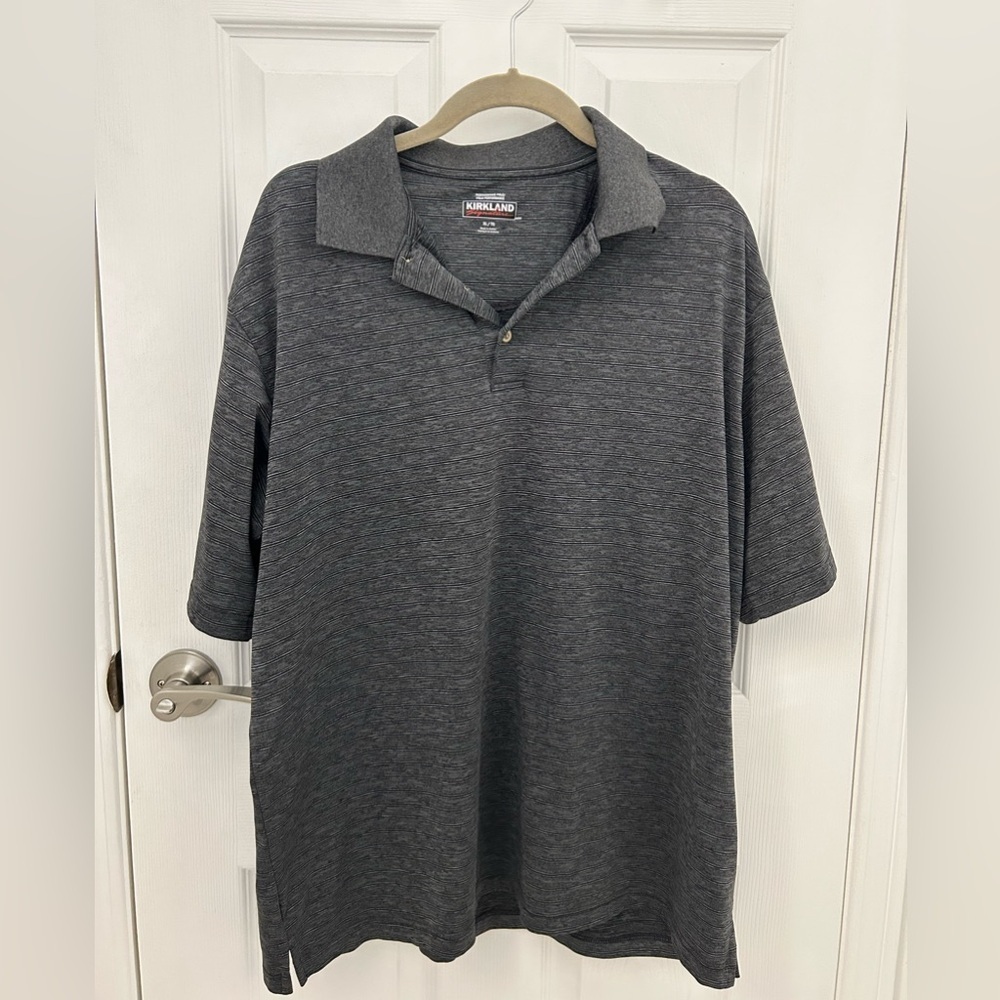 Kirkland Grey Performance Polo Golf Shirt, Sz XL
